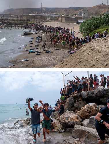 Alrededor-de-40-mil-migrantes-cruzan-de-Marruecos-a-Ceuta-en-una-jornada